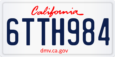 CA license plate 6TTH984