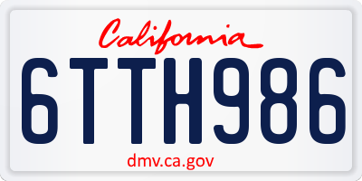 CA license plate 6TTH986