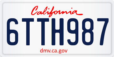 CA license plate 6TTH987