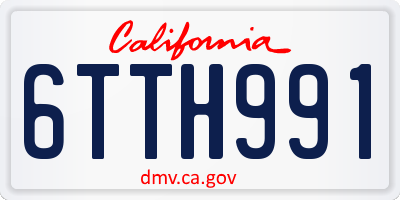 CA license plate 6TTH991