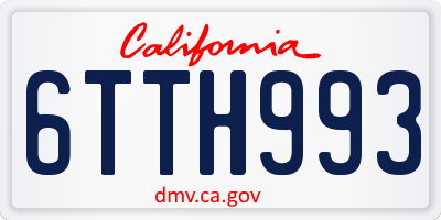 CA license plate 6TTH993