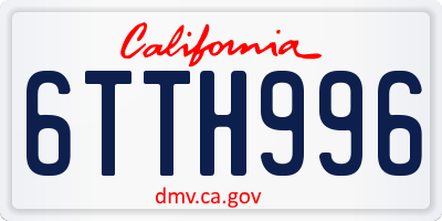 CA license plate 6TTH996