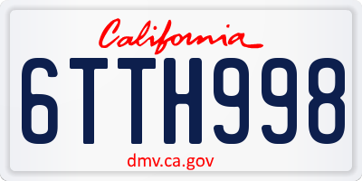 CA license plate 6TTH998