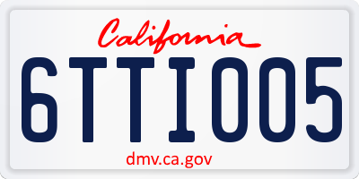 CA license plate 6TTI005