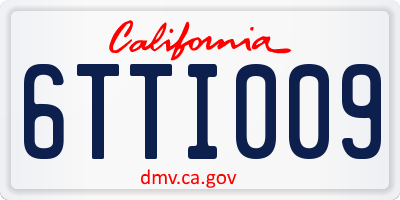 CA license plate 6TTI009