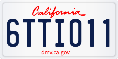 CA license plate 6TTI011