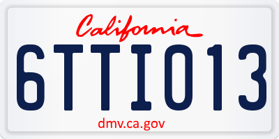 CA license plate 6TTI013