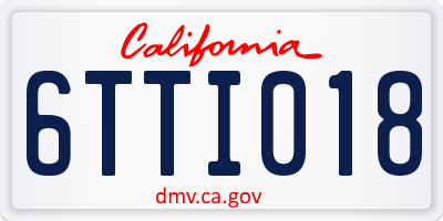 CA license plate 6TTI018