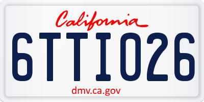CA license plate 6TTI026