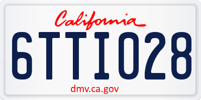 CA license plate 6TTI028