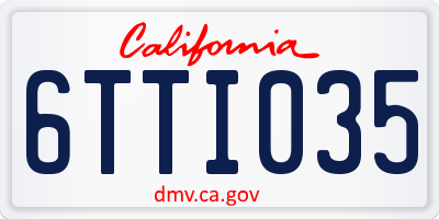 CA license plate 6TTI035