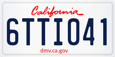 CA license plate 6TTI041