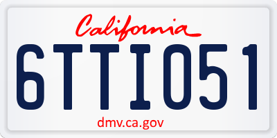 CA license plate 6TTI051