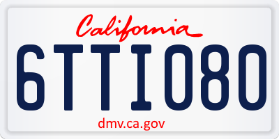 CA license plate 6TTI080