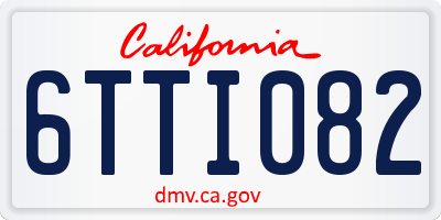 CA license plate 6TTI082