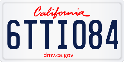 CA license plate 6TTI084