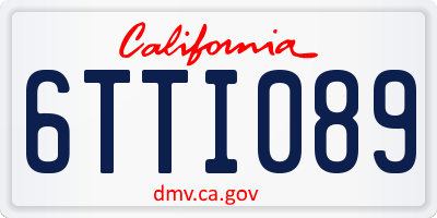 CA license plate 6TTI089