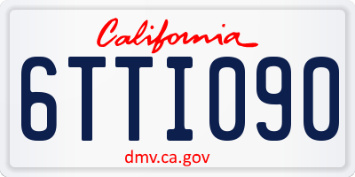 CA license plate 6TTI090