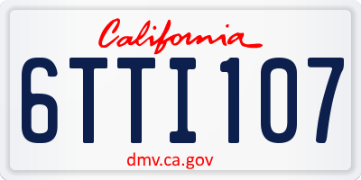 CA license plate 6TTI107