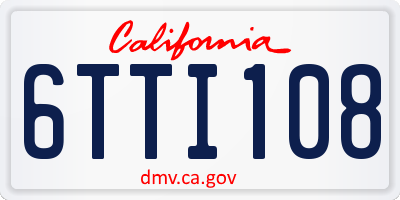 CA license plate 6TTI108
