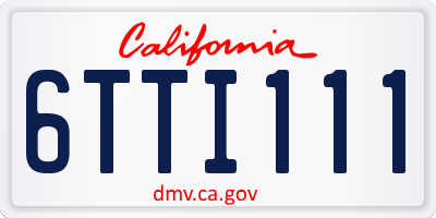 CA license plate 6TTI111