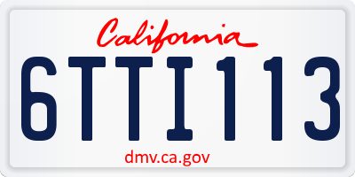CA license plate 6TTI113