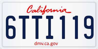 CA license plate 6TTI119