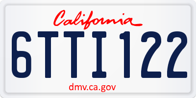 CA license plate 6TTI122