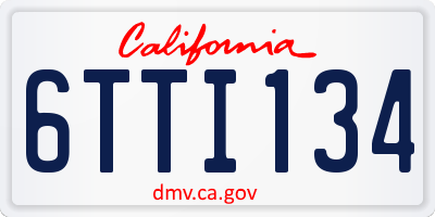 CA license plate 6TTI134