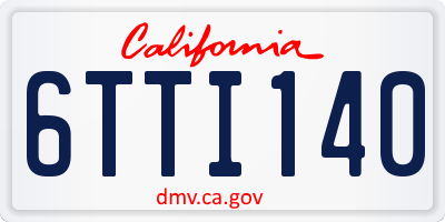CA license plate 6TTI140