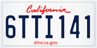 CA license plate 6TTI141