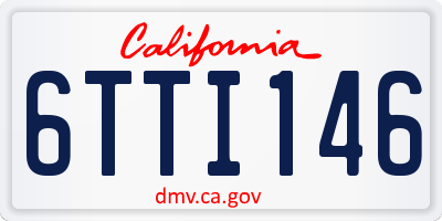 CA license plate 6TTI146