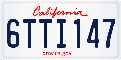 CA license plate 6TTI147