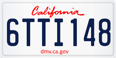 CA license plate 6TTI148