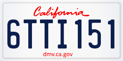 CA license plate 6TTI151