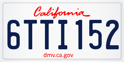 CA license plate 6TTI152