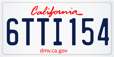 CA license plate 6TTI154
