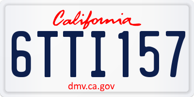 CA license plate 6TTI157