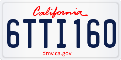 CA license plate 6TTI160