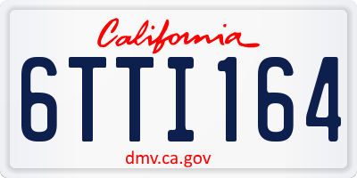 CA license plate 6TTI164