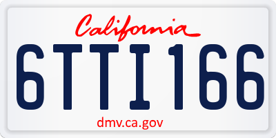 CA license plate 6TTI166