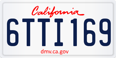 CA license plate 6TTI169