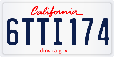 CA license plate 6TTI174