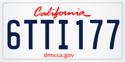 CA license plate 6TTI177