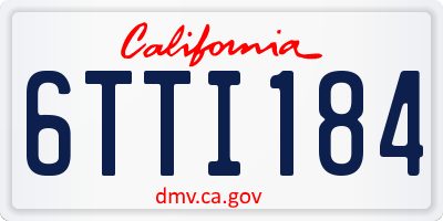 CA license plate 6TTI184