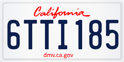 CA license plate 6TTI185