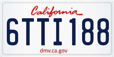 CA license plate 6TTI188