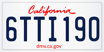 CA license plate 6TTI190