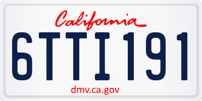 CA license plate 6TTI191