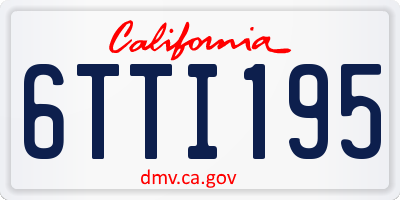 CA license plate 6TTI195